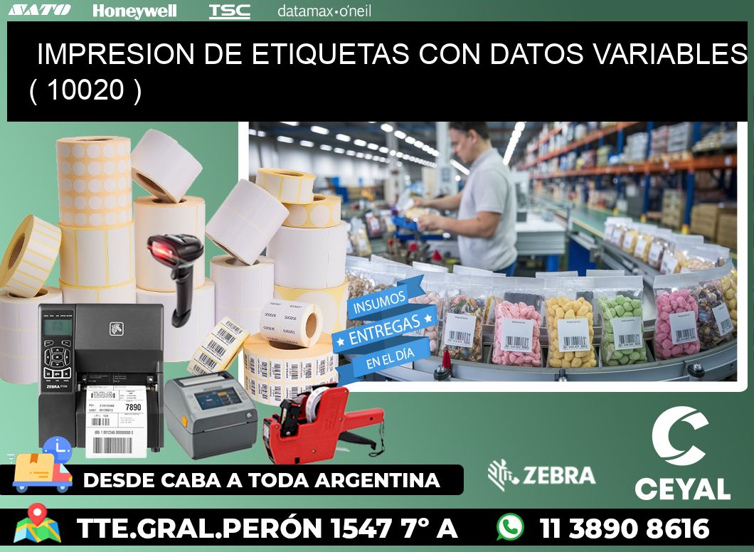IMPRESION DE ETIQUETAS CON DATOS VARIABLES ( 10020 )
