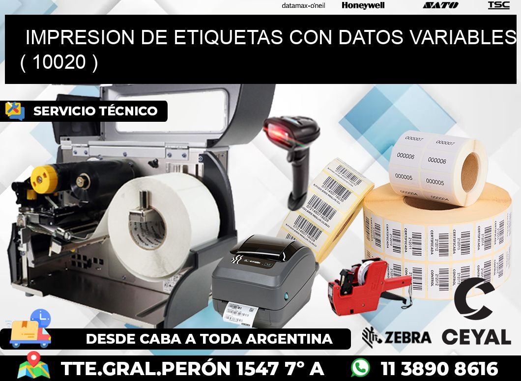 IMPRESION DE ETIQUETAS CON DATOS VARIABLES ( 10020 )
