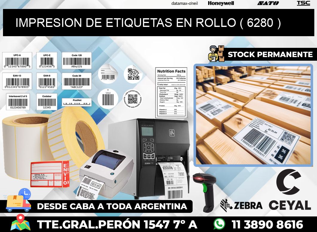 IMPRESION DE ETIQUETAS EN ROLLO ( 6280 )