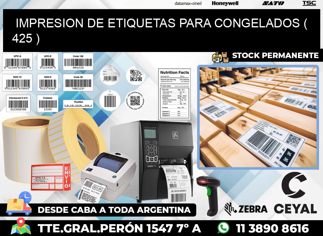 IMPRESION DE ETIQUETAS PARA CONGELADOS ( 425 )