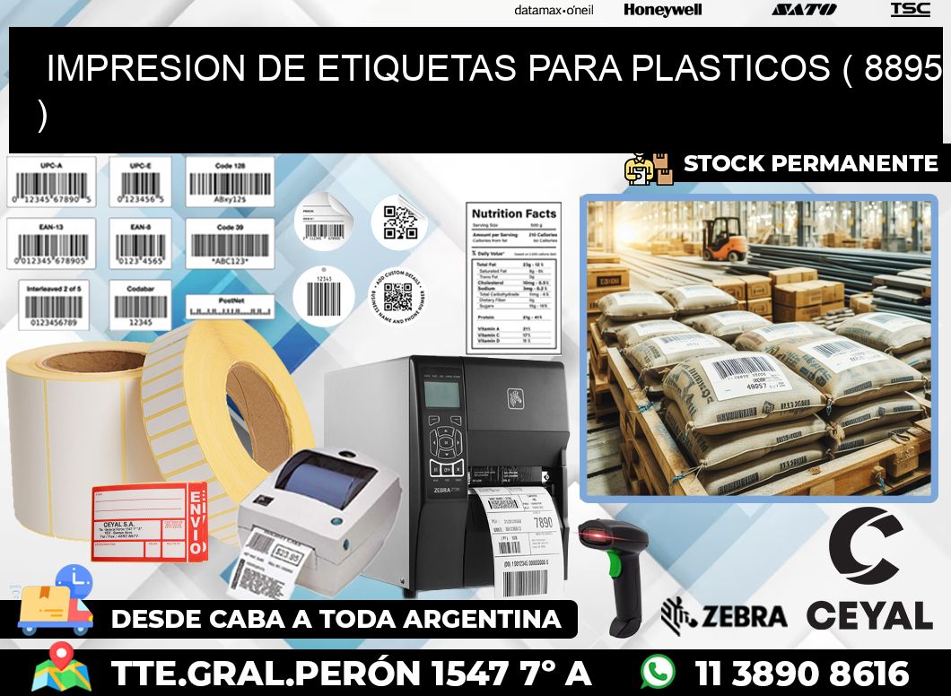 IMPRESION DE ETIQUETAS PARA PLASTICOS ( 8895 )