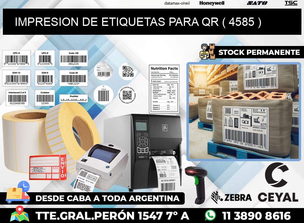 IMPRESION DE ETIQUETAS PARA QR ( 4585 )