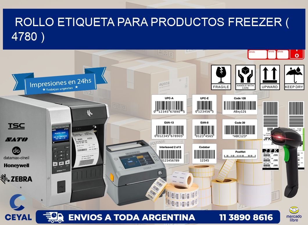 ROLLO ETIQUETA PARA PRODUCTOS FREEZER ( 4780 )