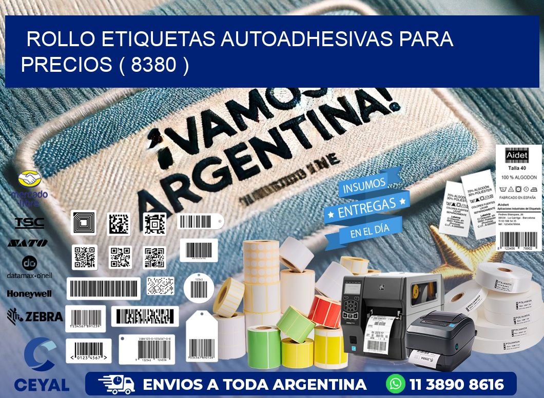 ROLLO ETIQUETAS AUTOADHESIVAS PARA PRECIOS ( 8380 )