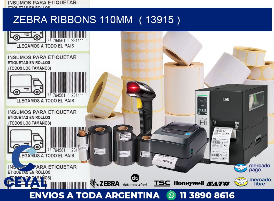 ZEBRA RIBBONS 110MM  ( 13915 )
