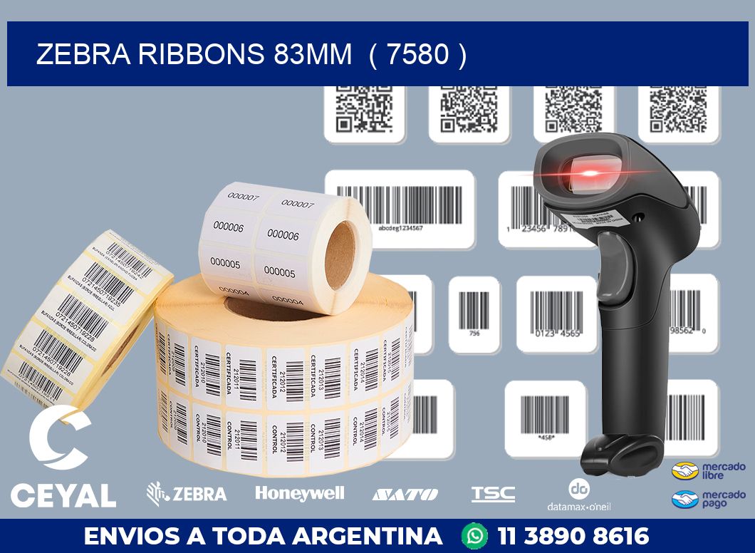 ZEBRA RIBBONS 83MM  ( 7580 )