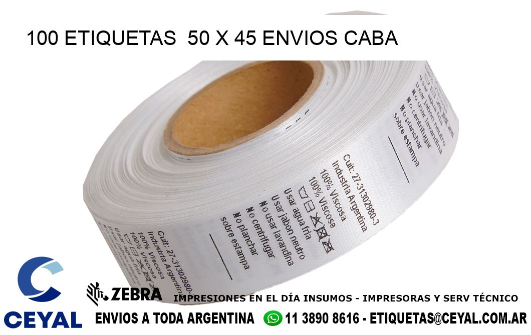 100 ETIQUETAS  50 x 45 ENVIOS CABA