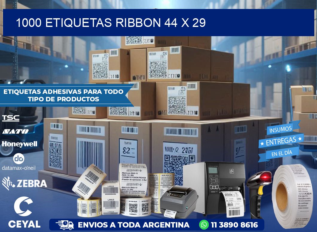 1000 ETIQUETAS RIBBON 44 x 29