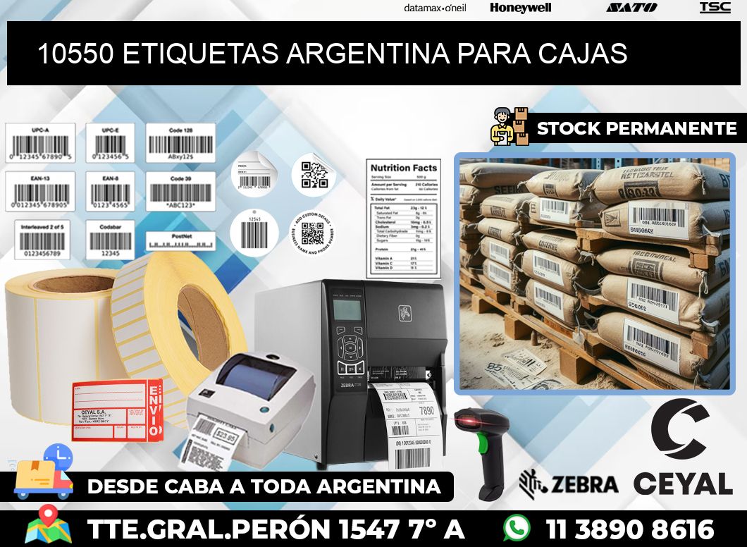 10550 ETIQUETAS ARGENTINA PARA CAJAS