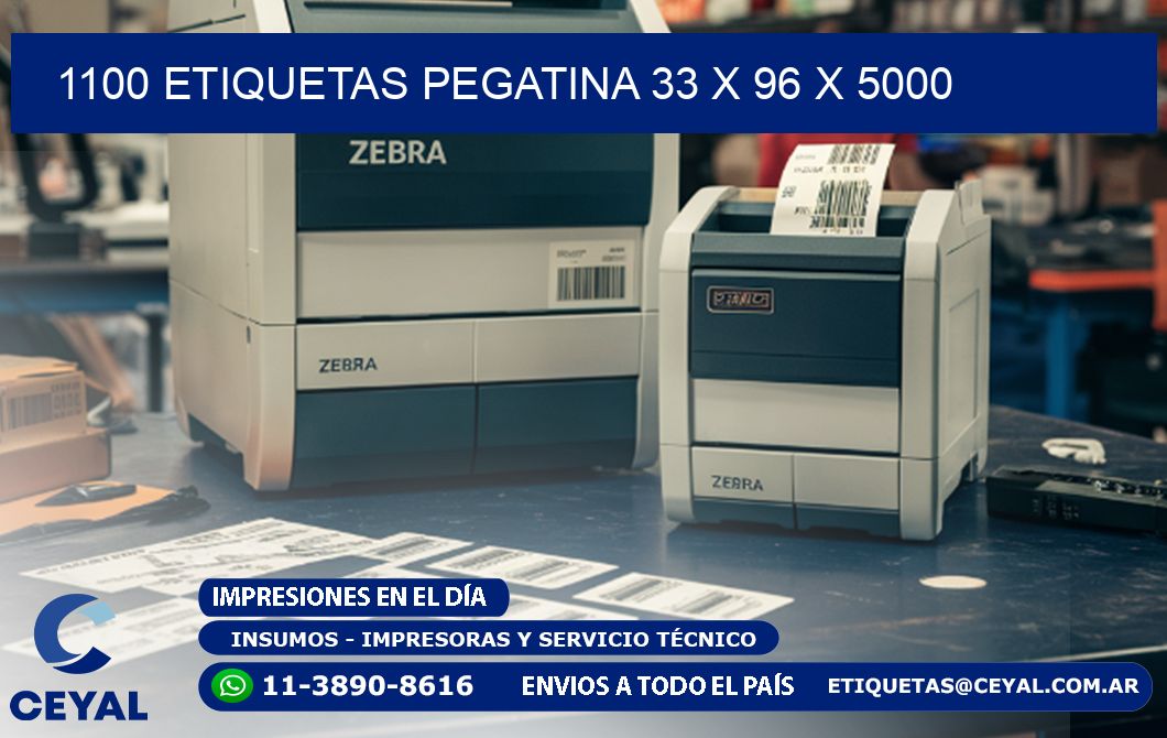 1100 ETIQUETAS PEGATINA 33 x 96 x 5000