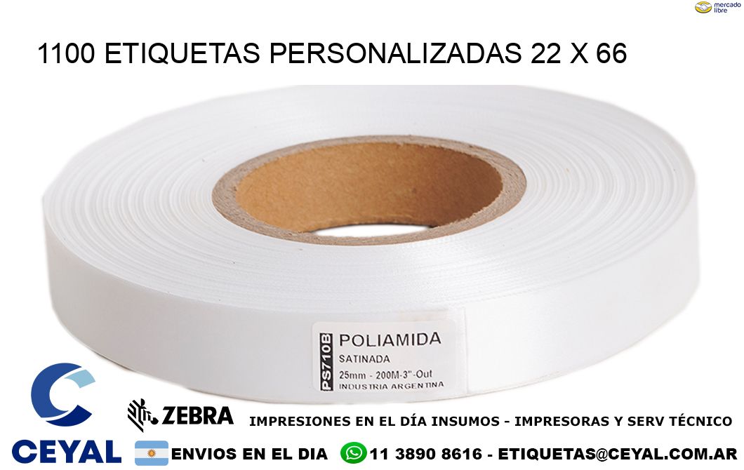 1100 ETIQUETAS PERSONALIZADAS 22 x 66