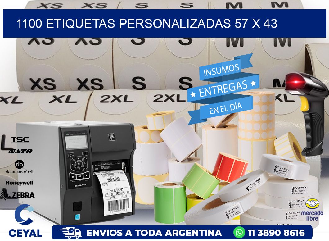 1100 ETIQUETAS PERSONALIZADAS 57 x 43