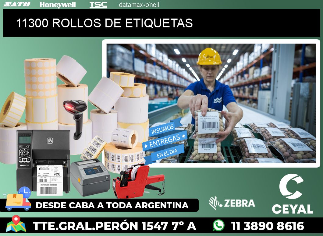 11300 ROLLOS DE ETIQUETAS