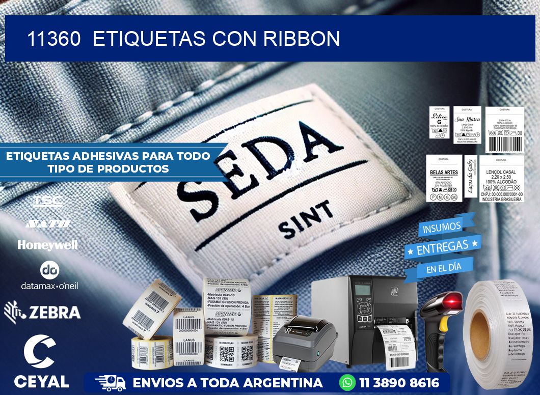 11360  ETIQUETAS CON RIBBON