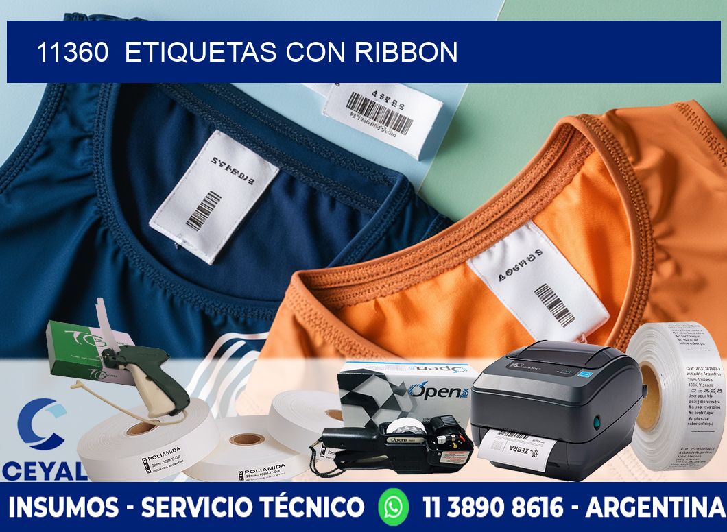 11360  ETIQUETAS CON RIBBON