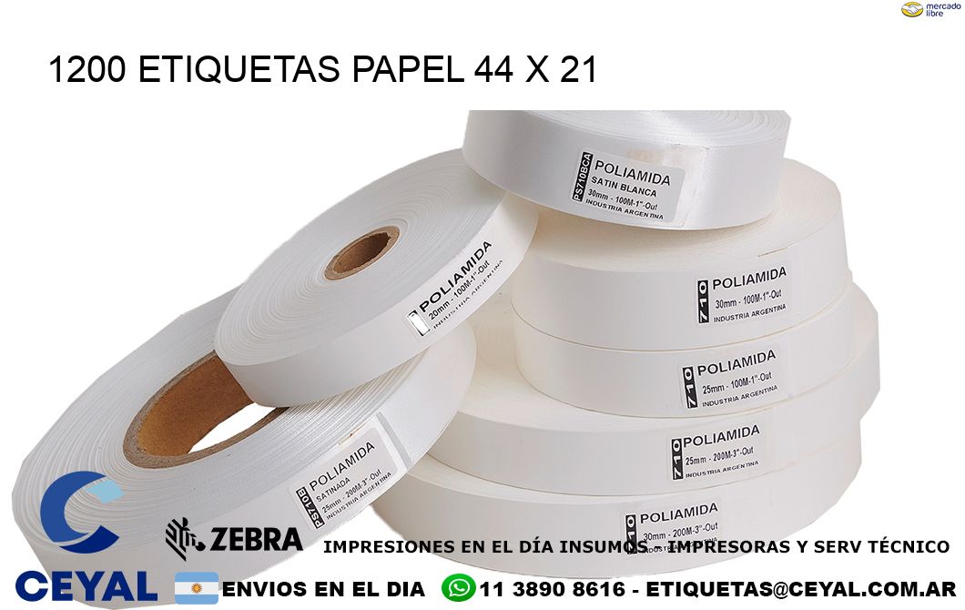 1200 ETIQUETAS PAPEL 44 x 21