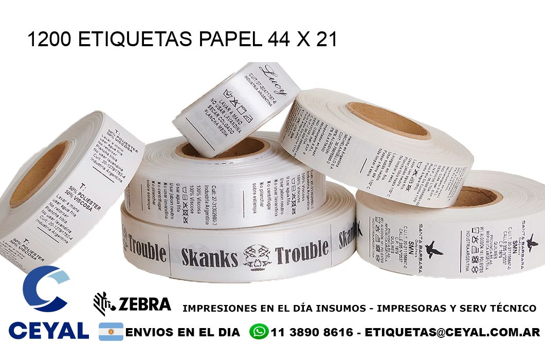 1200 ETIQUETAS PAPEL 44 x 21