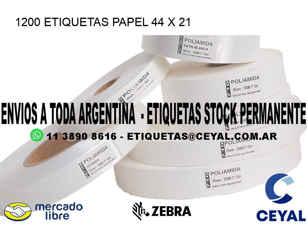 1200 ETIQUETAS PAPEL 44 x 21