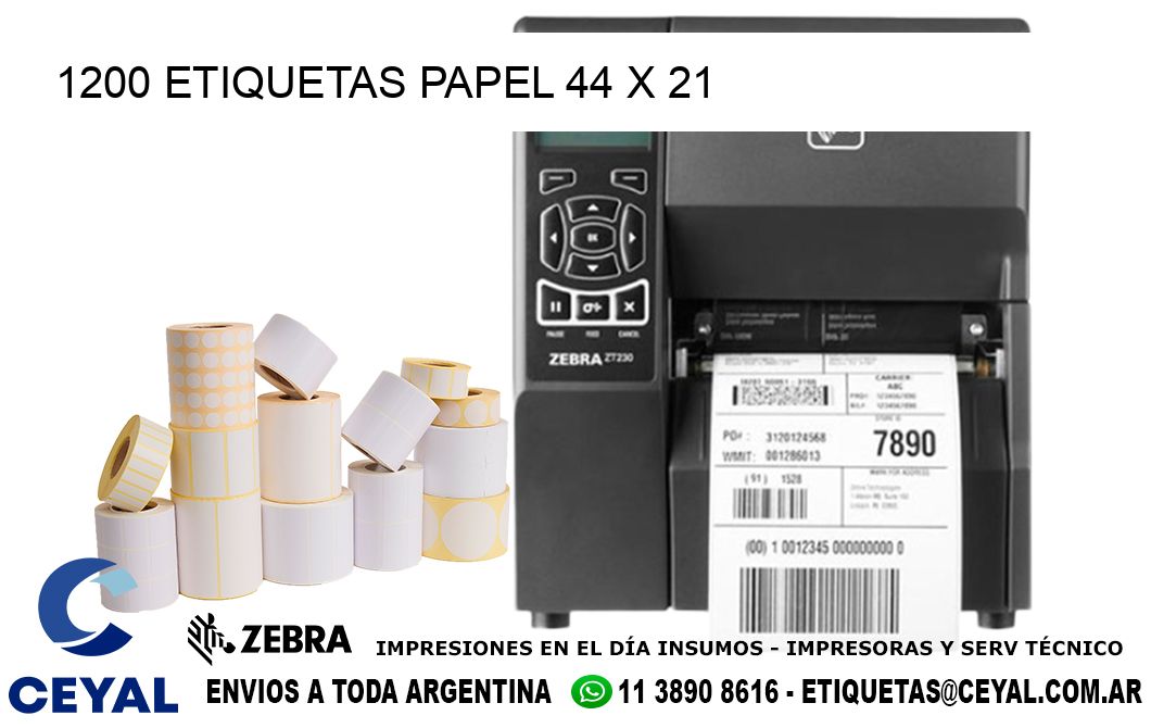 1200 ETIQUETAS PAPEL 44 x 21