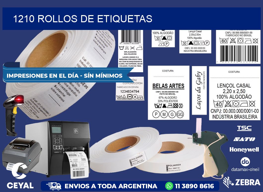 1210 ROLLOS DE ETIQUETAS