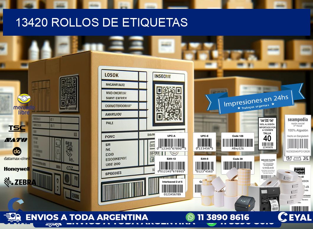 13420 ROLLOS DE ETIQUETAS