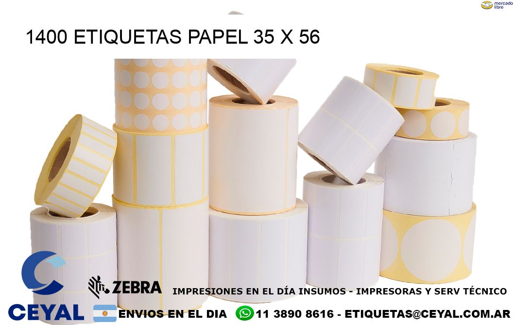 1400 ETIQUETAS PAPEL 35 x 56