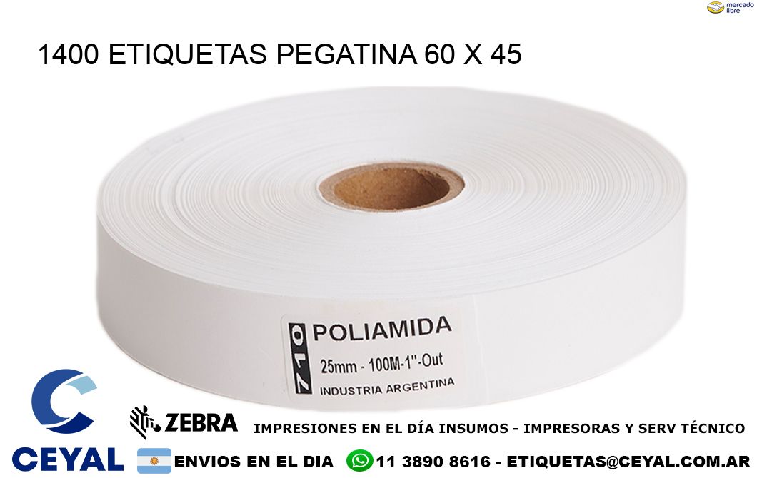 1400 ETIQUETAS PEGATINA 60 x 45