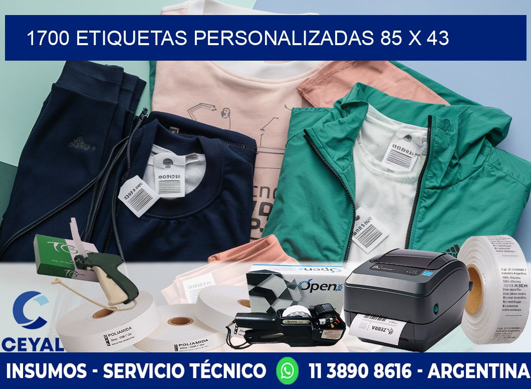 1700 ETIQUETAS PERSONALIZADAS 85 x 43