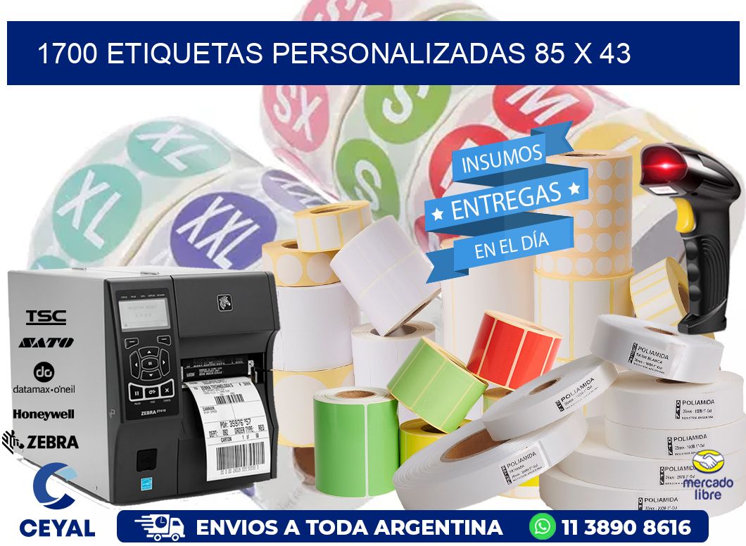 1700 ETIQUETAS PERSONALIZADAS 85 x 43