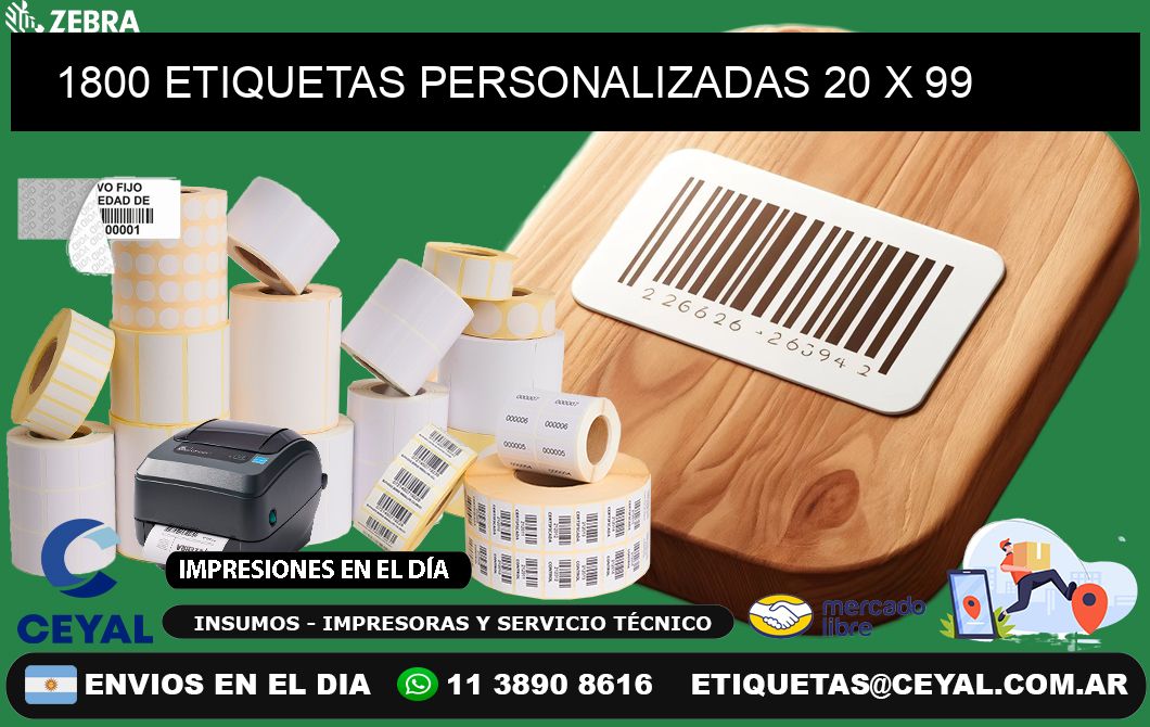 1800 ETIQUETAS PERSONALIZADAS 20 x 99