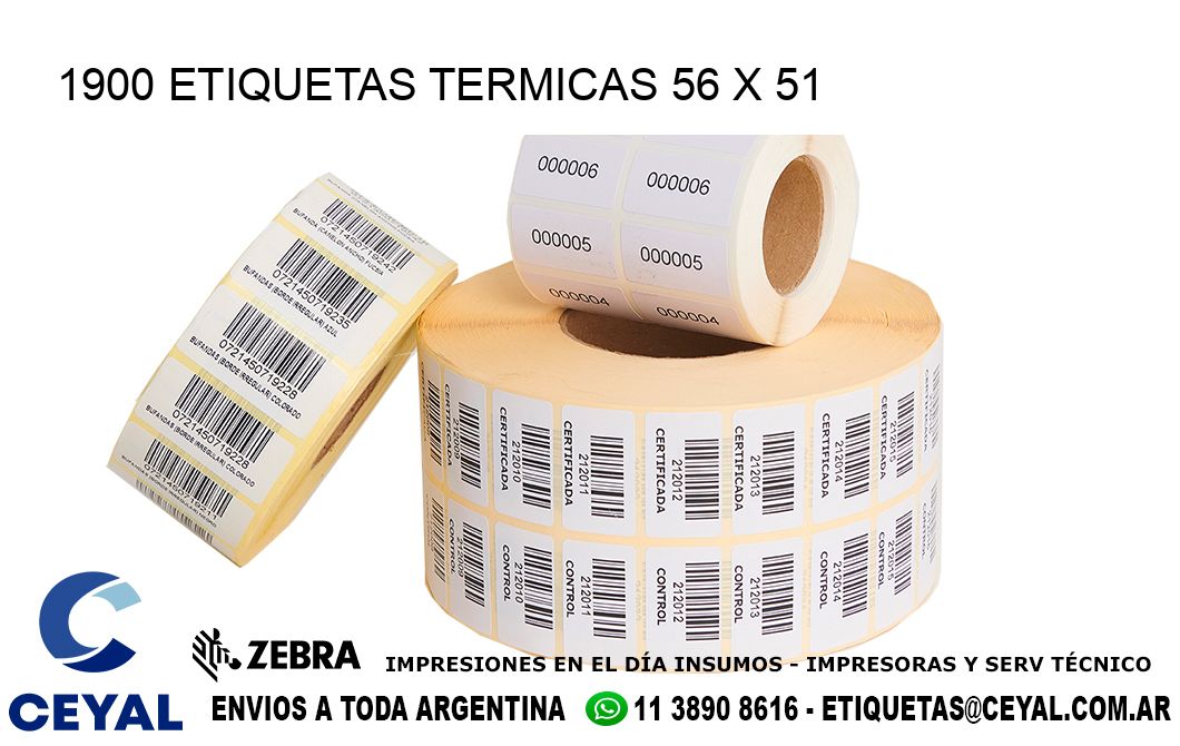 1900 ETIQUETAS TERMICAS 56 x 51