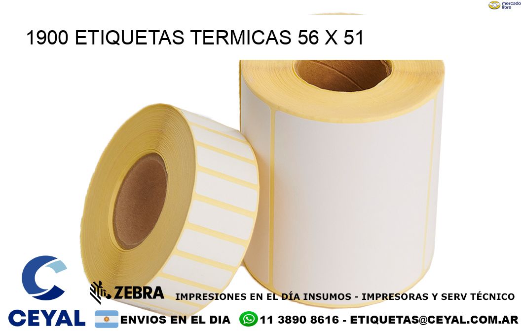 1900 ETIQUETAS TERMICAS 56 x 51