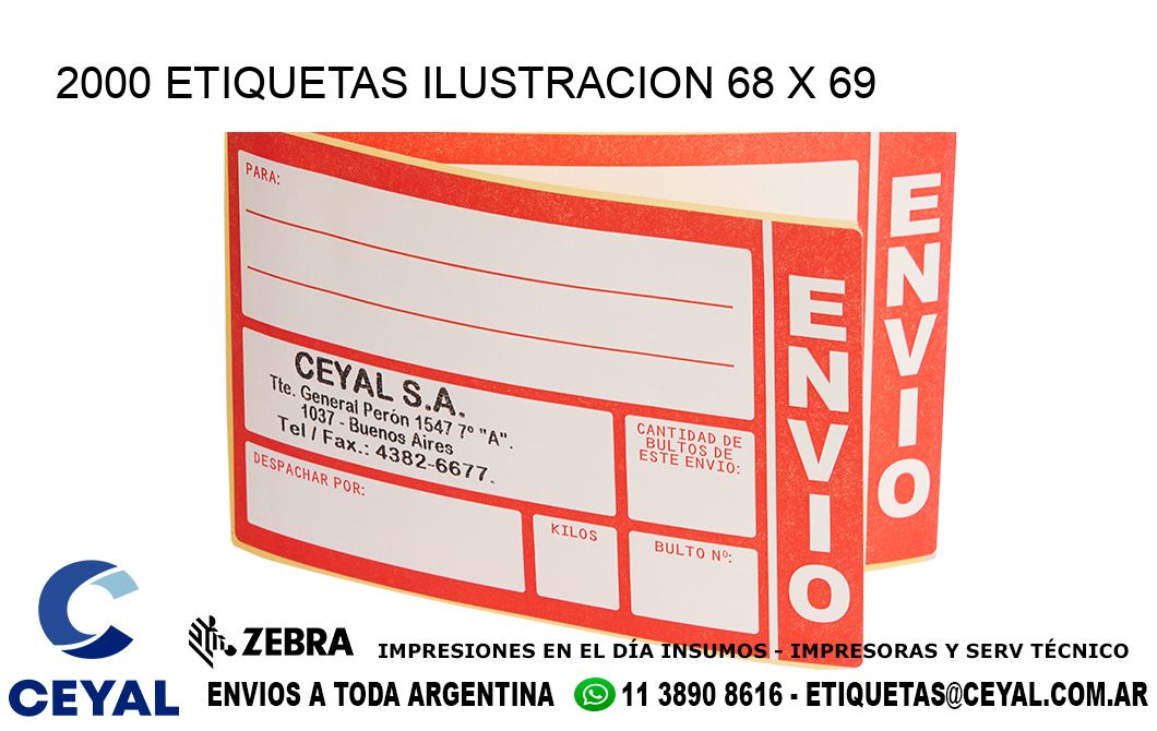 2000 ETIQUETAS ILUSTRACION 68 x 69