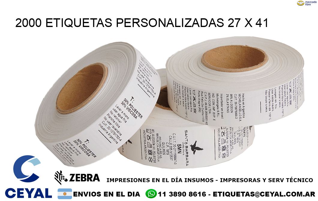 2000 ETIQUETAS PERSONALIZADAS 27 x 41