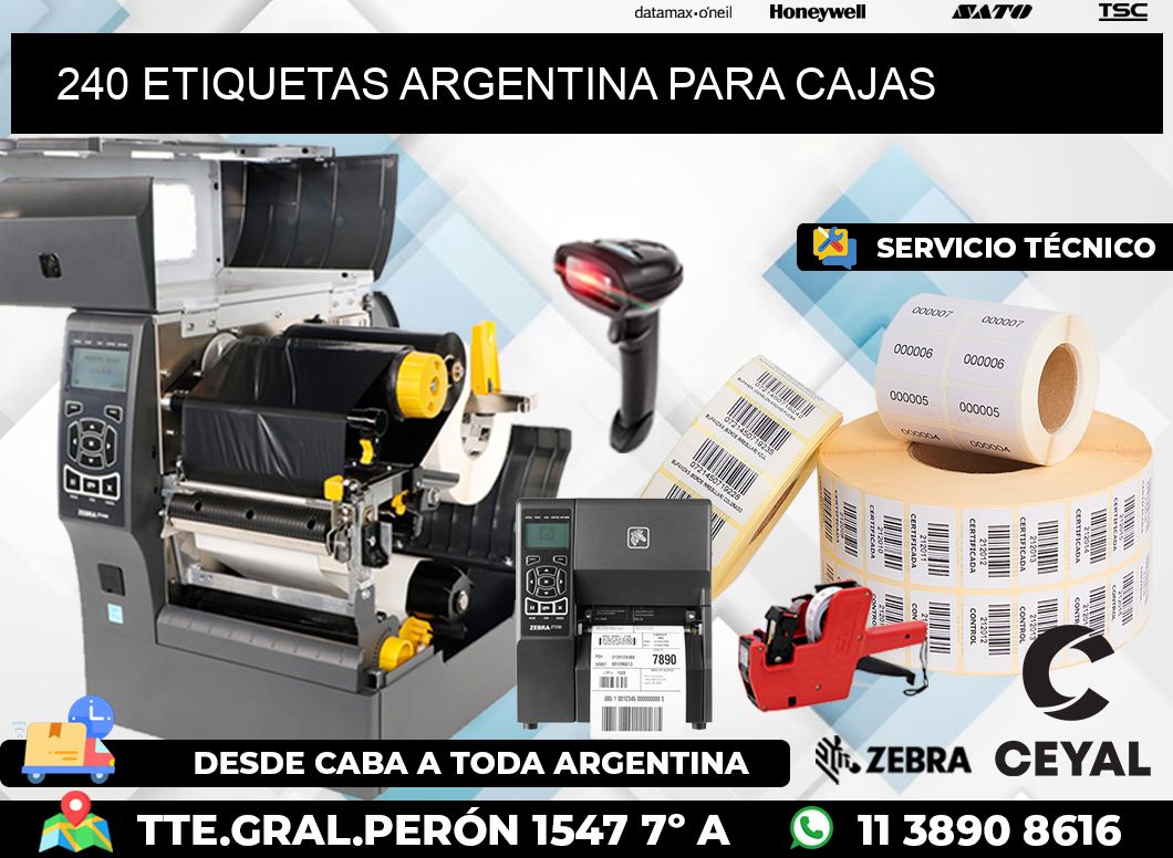 240 ETIQUETAS ARGENTINA PARA CAJAS