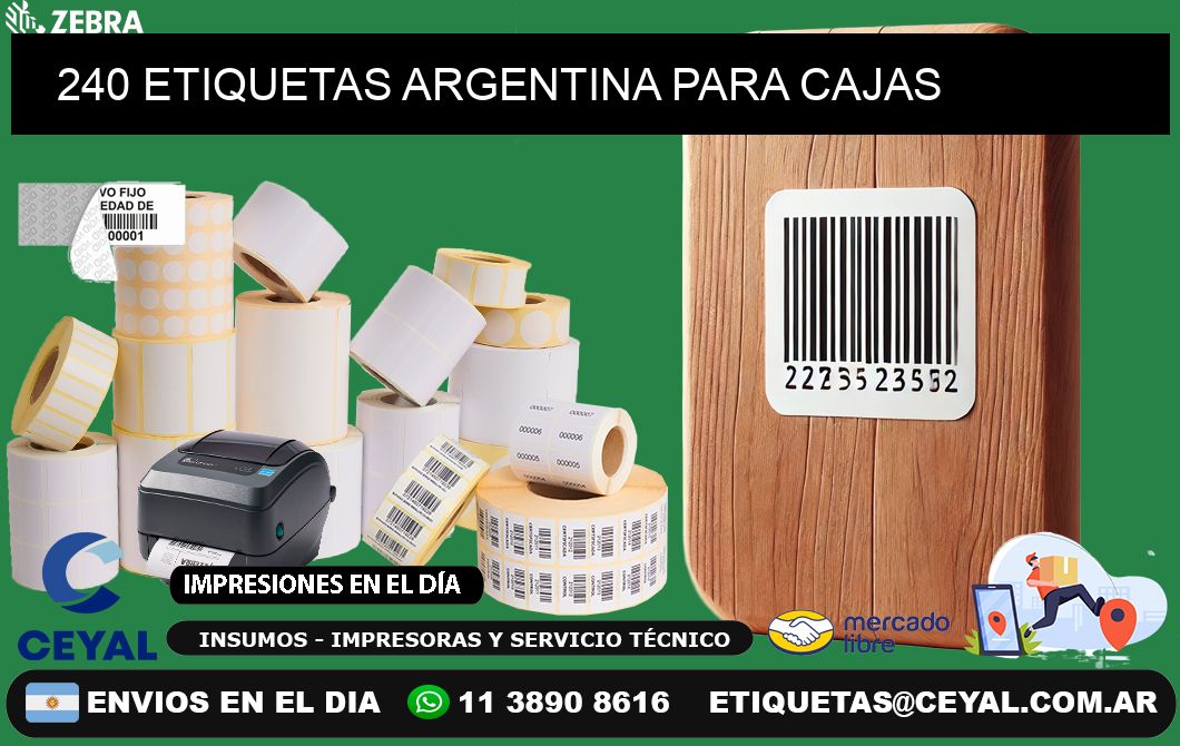 240 ETIQUETAS ARGENTINA PARA CAJAS