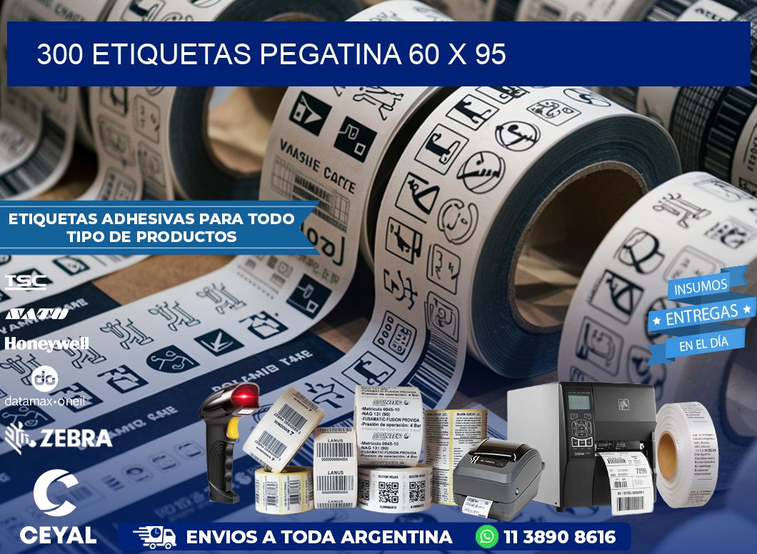 300 ETIQUETAS PEGATINA 60 x 95