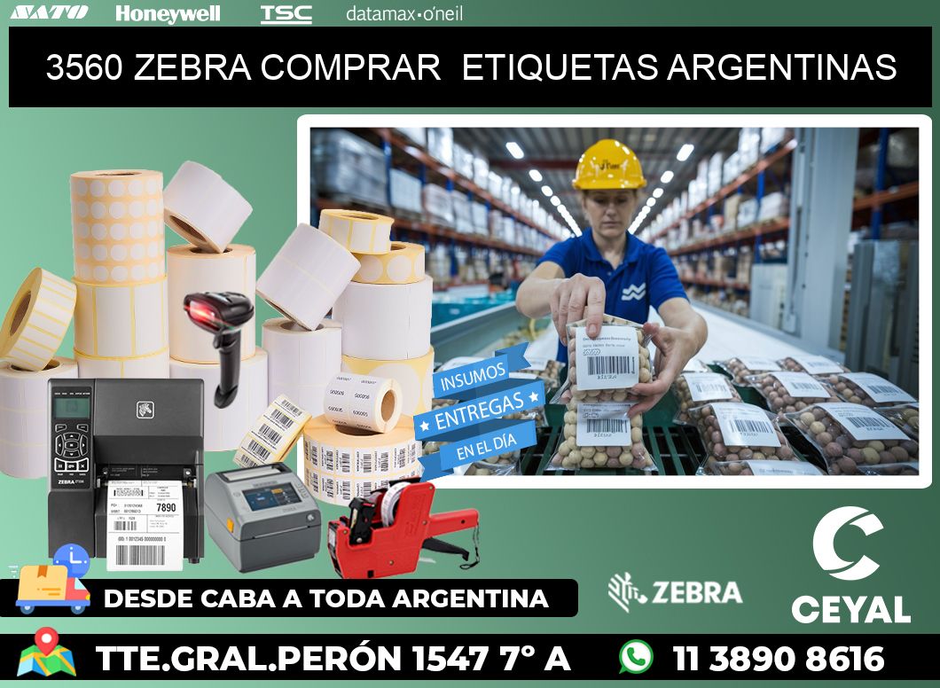 3560 ZEBRA COMPRAR  ETIQUETAS ARGENTINAS