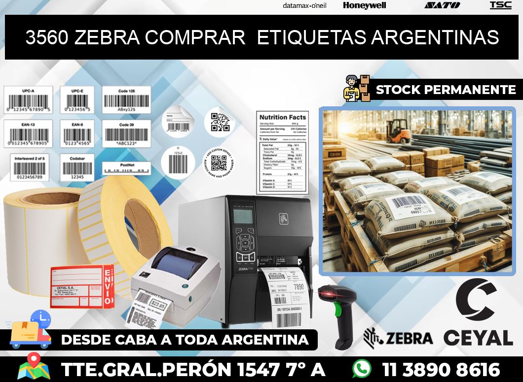 3560 ZEBRA COMPRAR  ETIQUETAS ARGENTINAS