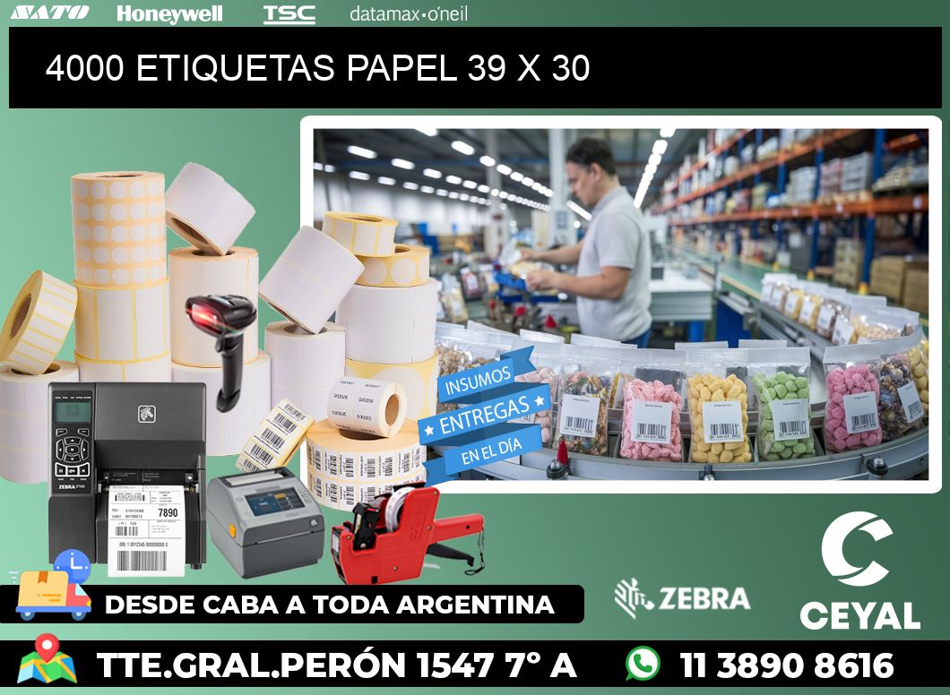 4000 ETIQUETAS PAPEL 39 x 30