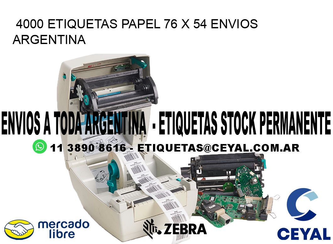 4000 ETIQUETAS PAPEL 76 x 54 ENVIOS ARGENTINA