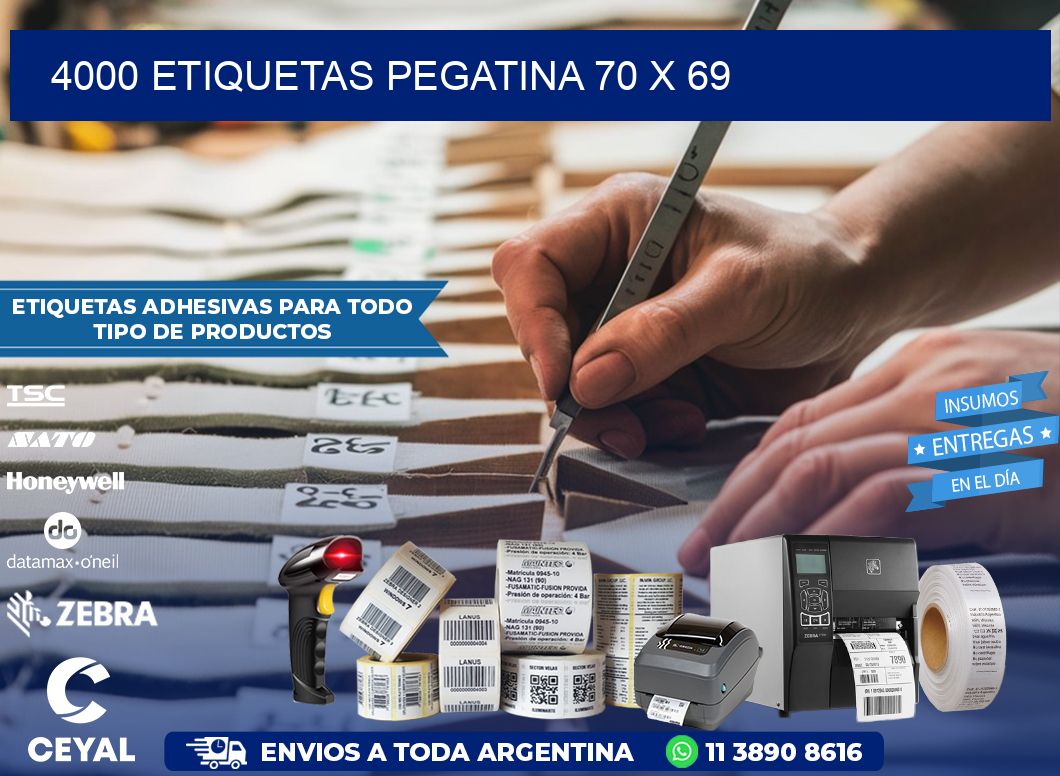 4000 ETIQUETAS PEGATINA 70 x 69