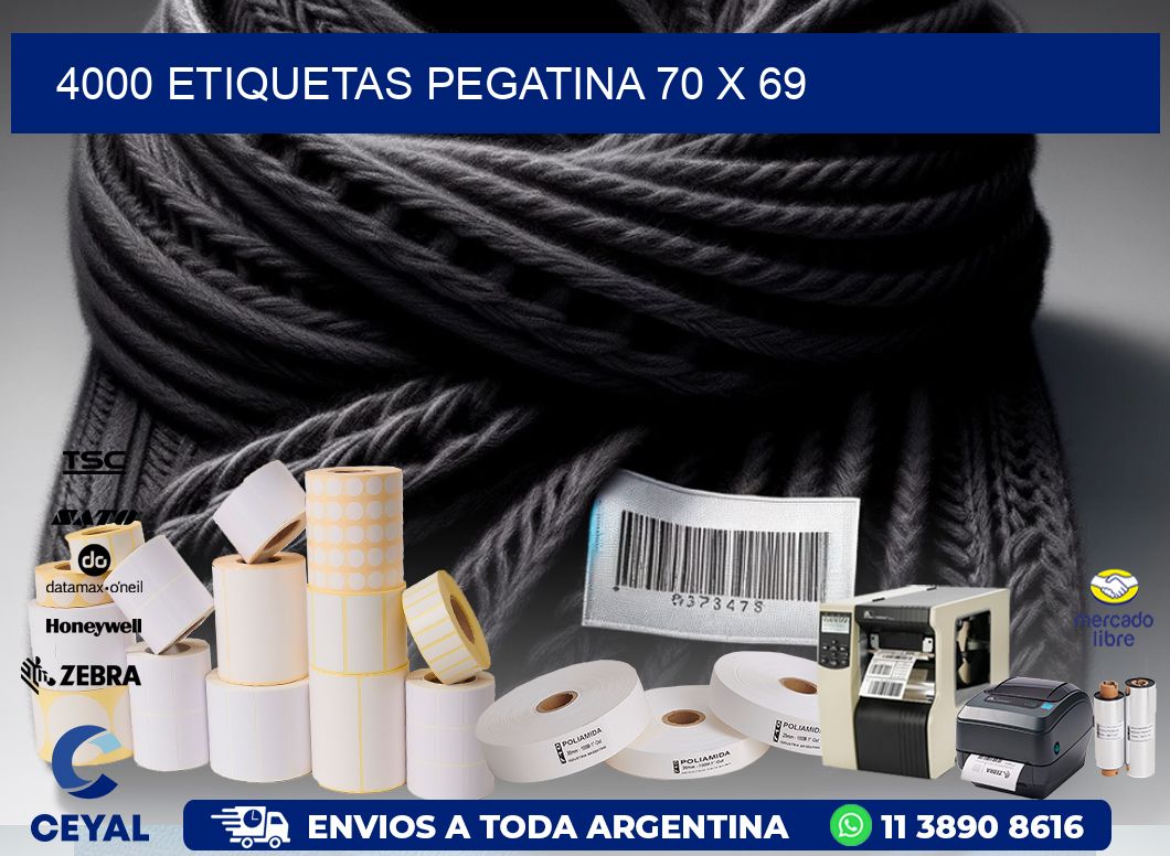 4000 ETIQUETAS PEGATINA 70 x 69