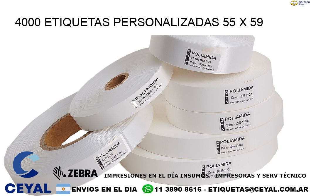 4000 ETIQUETAS PERSONALIZADAS 55 x 59