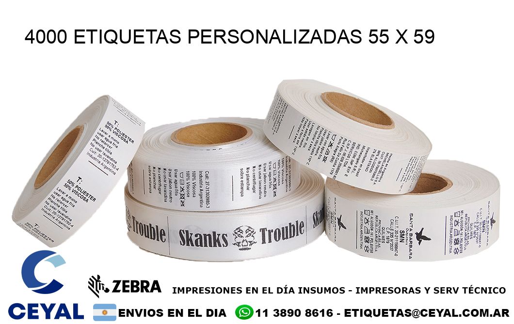 4000 ETIQUETAS PERSONALIZADAS 55 x 59