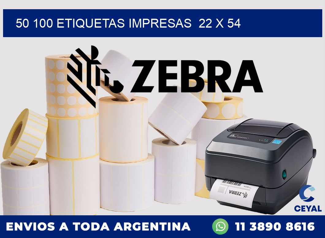 50 100 ETIQUETAS IMPRESAS  22 x 54