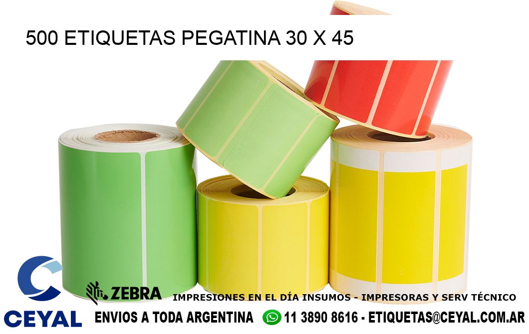 500 ETIQUETAS PEGATINA 30 x 45