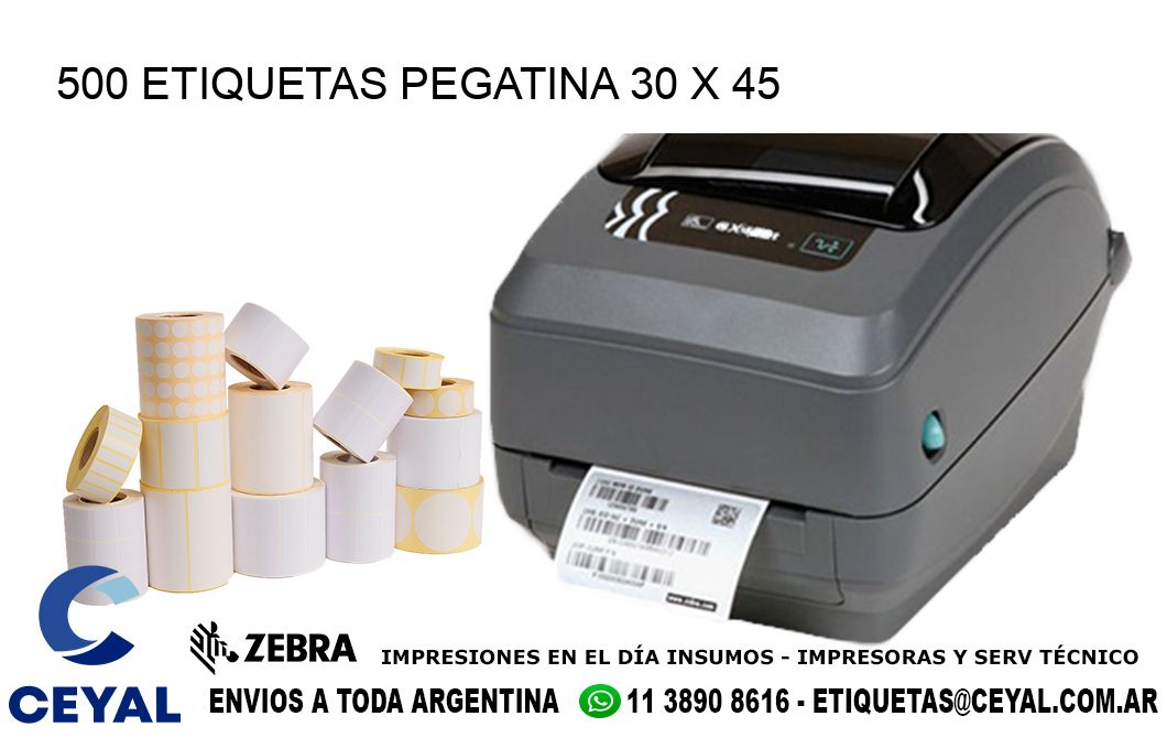 500 ETIQUETAS PEGATINA 30 x 45