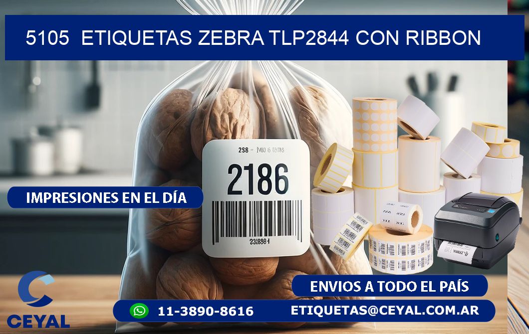 5105  ETIQUETAS ZEBRA TLP2844 CON RIBBON