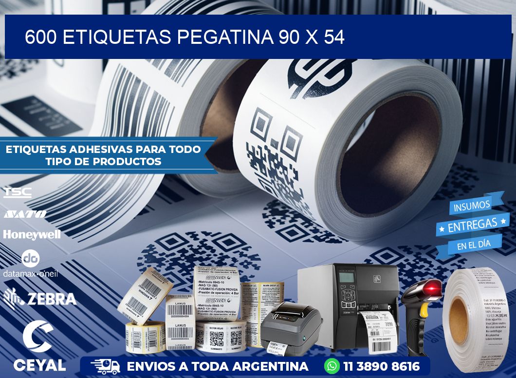 600 ETIQUETAS PEGATINA 90 x 54